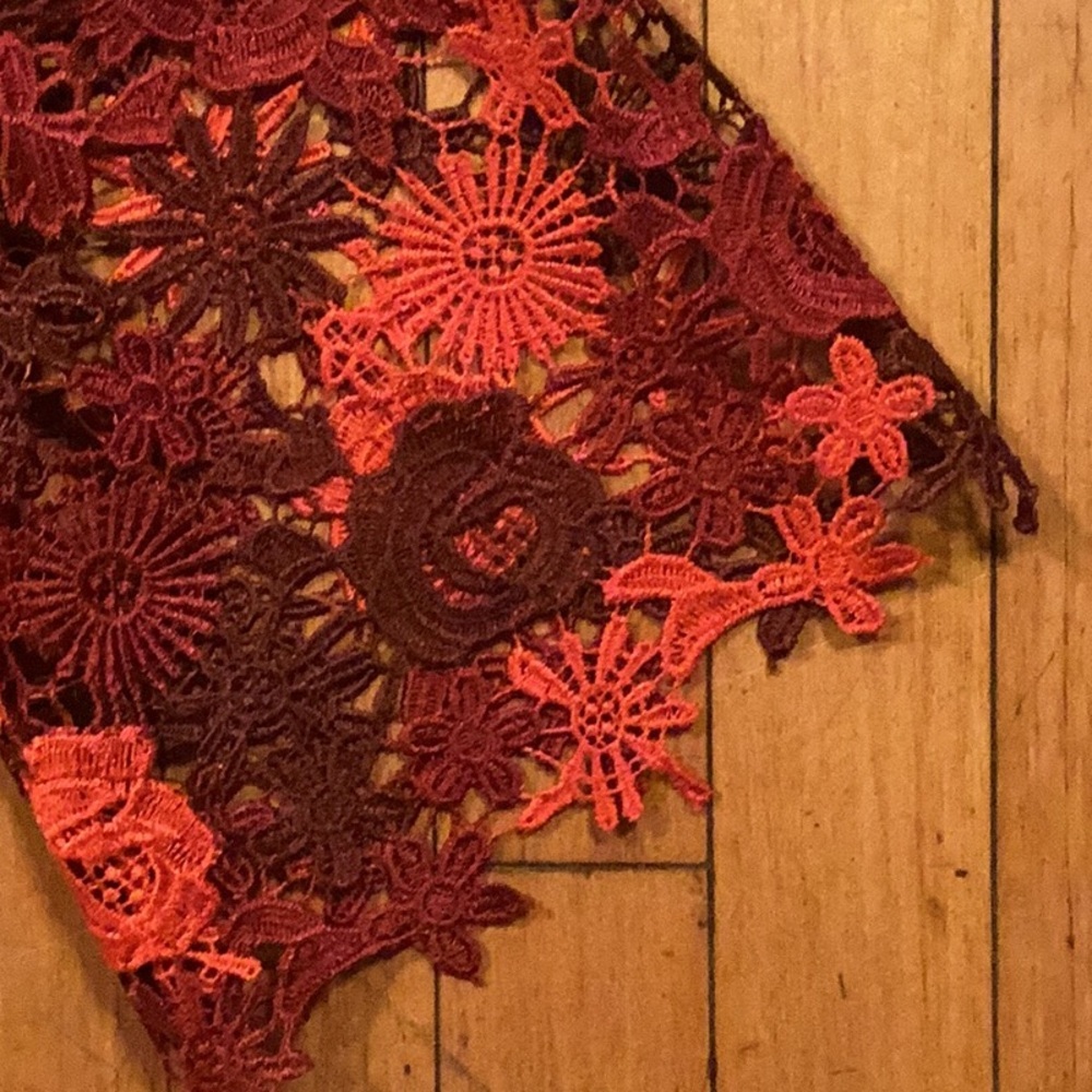 Eva Franco Anthropologie Embroidered Flounce Dress Floral Lace wedding prom - Picture 6 of 7